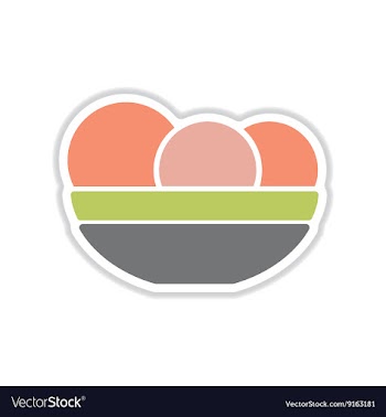 Paper sticker on white background plate of apples vector image