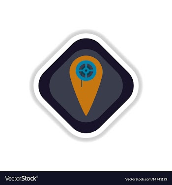 Paper sticker on white background pointer cinema vector image