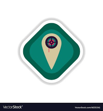 Paper sticker on white background pointer cinema vector image