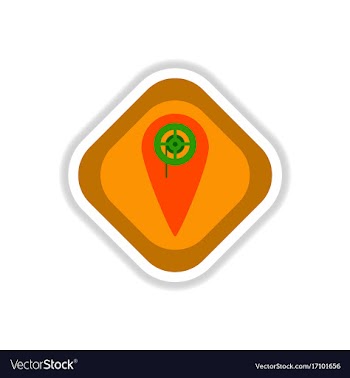 Paper sticker on white background pointer cinema vector image