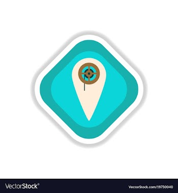 Paper sticker on white background pointer cinema vector image