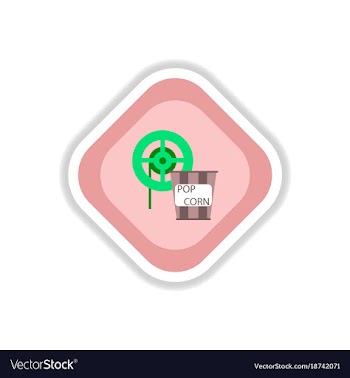 Paper sticker on white background popcorn cinema vector image