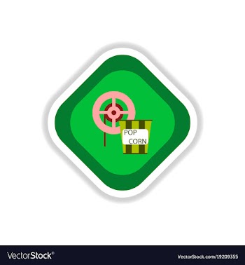 Paper sticker on white background popcorn cinema vector image