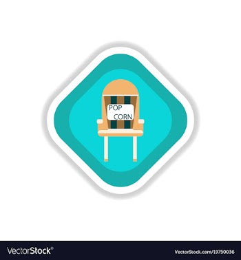 Paper sticker on white background popcorn cinema vector image