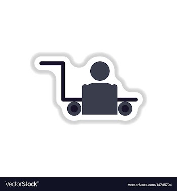 Paper sticker on white background porter truck vector image