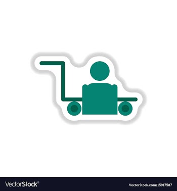 Paper sticker on white background porter truck vector image