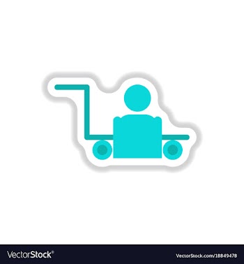 Paper sticker on white background porter truck vector image