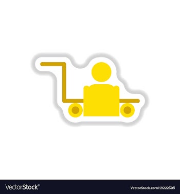 Paper sticker on white background porter truck vector image