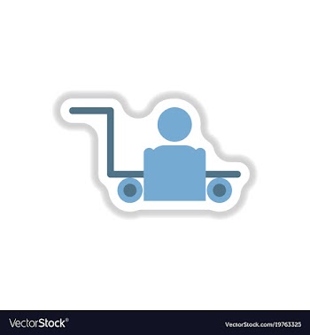Paper sticker on white background porter truck vector image