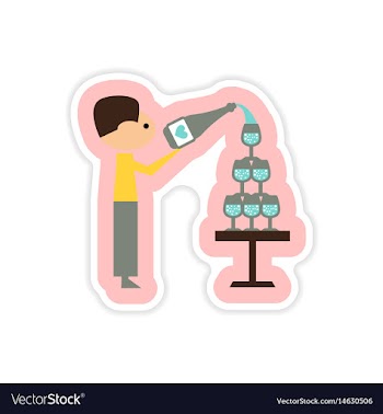 Paper sticker on white background pyramid glasses vector image
