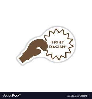 Paper sticker on white background racism vector image