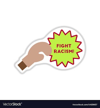 Paper sticker on white background racism vector image