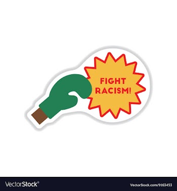 Paper sticker on white background racism vector image