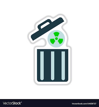 Paper sticker on white background radioactive vector image
