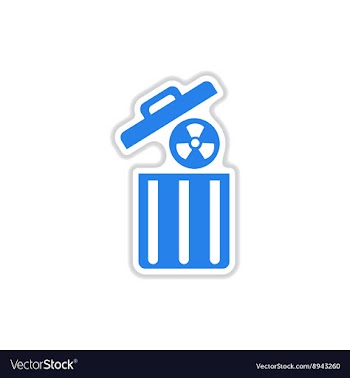 Paper sticker on white background radioactive vector image