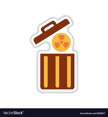 Paper sticker on white background radioactive vector image