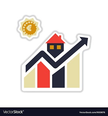 Paper sticker on white background Real estate vector image