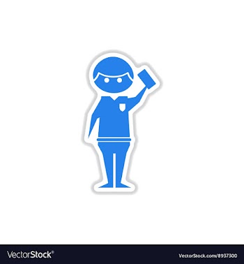 Paper sticker on white background referee vector image