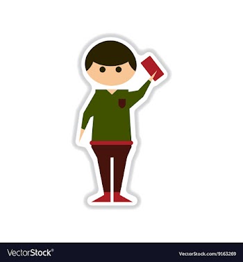 Paper sticker on white background referee vector image