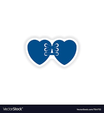 Paper sticker on white background related heart vector image