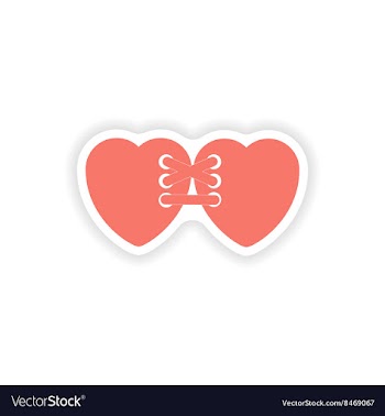 Paper sticker on white background related heart vector image