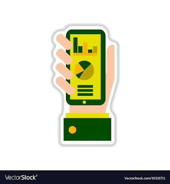 Paper sticker on white background report in hand vector image