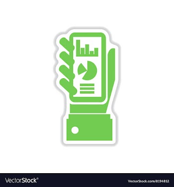 Paper sticker on white background report in hand vector image