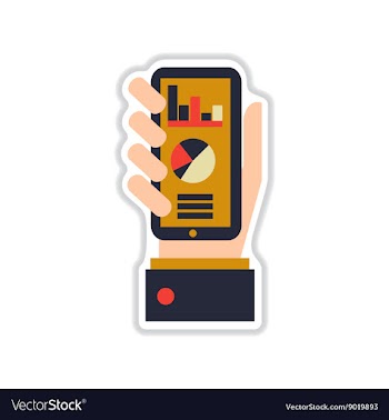 Paper sticker on white background report in hand vector image