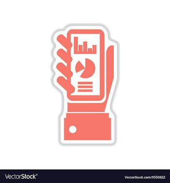 Paper sticker on white background report in hand vector image
