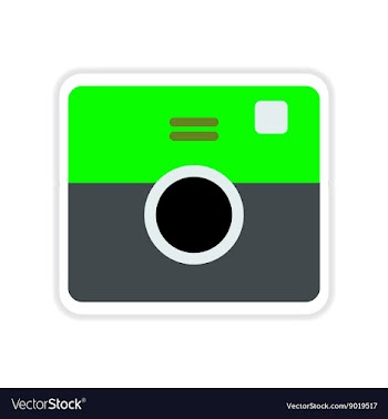 Paper sticker on white background retro camera vector image