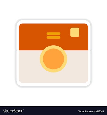Paper sticker on white background retro camera vector image