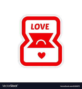 Paper sticker on white background Ring in box vector image