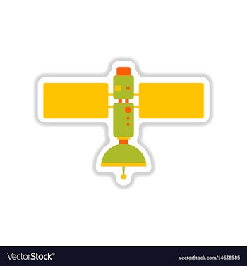 Paper sticker on white background rocket vector image