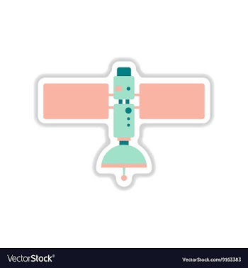 Paper sticker on white background rocket vector image