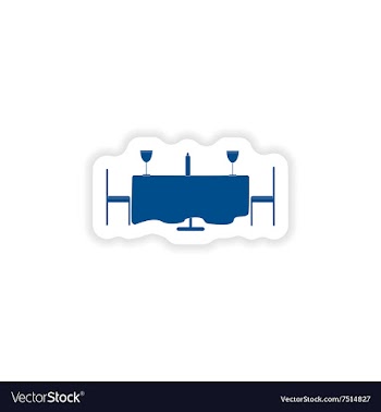 Paper sticker on white background romantic dinner vector image