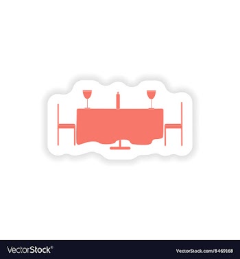 Paper sticker on white background romantic dinner vector image