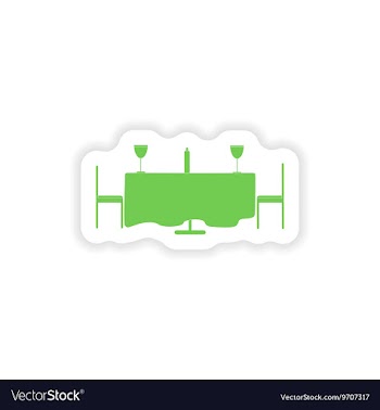 Paper sticker on white background romantic dinner vector image