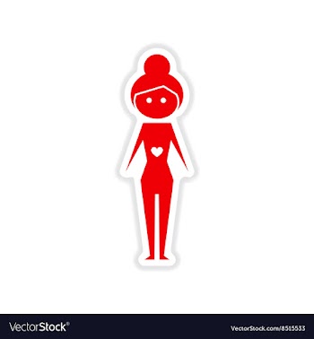 Paper sticker on white background romantic girl vector image