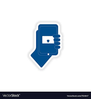 Paper sticker on white background romantic sms vector image