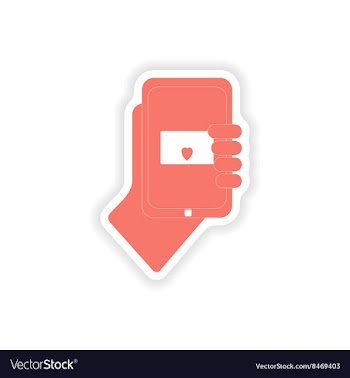 Paper sticker on white background romantic sms vector image