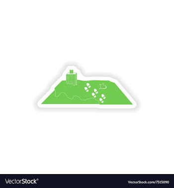 Paper sticker on white background roof snow vector image