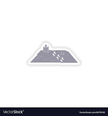 Paper sticker on white background roof snow vector image