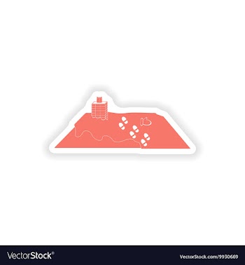 Paper sticker on white background roof snow vector image
