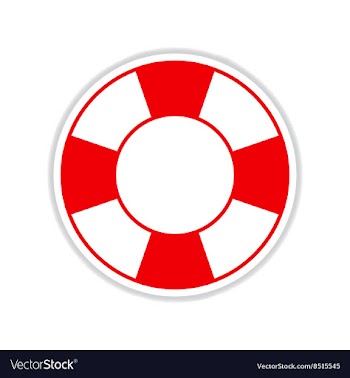 Paper sticker on white background round Lifebuoy vector image