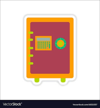 Paper sticker on white background safe money vector image