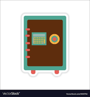 Paper sticker on white background safe money vector image