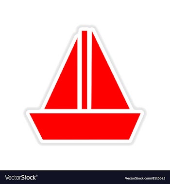 Paper sticker on white background sailing ship vector image