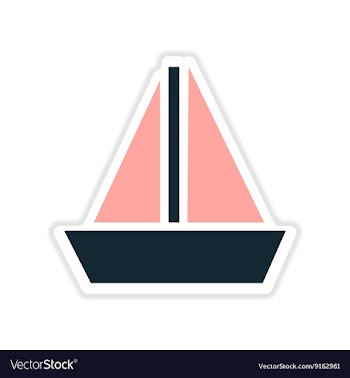 Paper sticker on white background sailing ship vector image