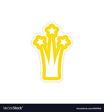 Paper sticker on white background salute stars vector image