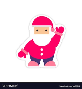 Paper sticker on white background santa claus vector image